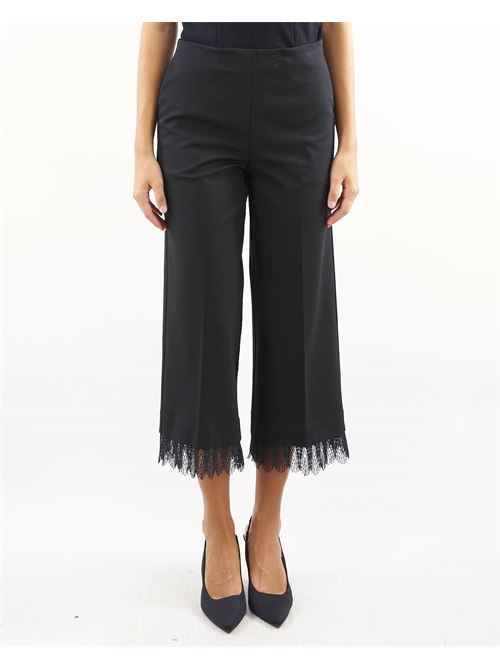 Cropped trousers with lace inserts Twinset TWIN SET | Trousers | TP23336